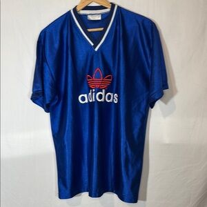 VINTAGE jersey Adidas Men's Blue V-Neck Shirt